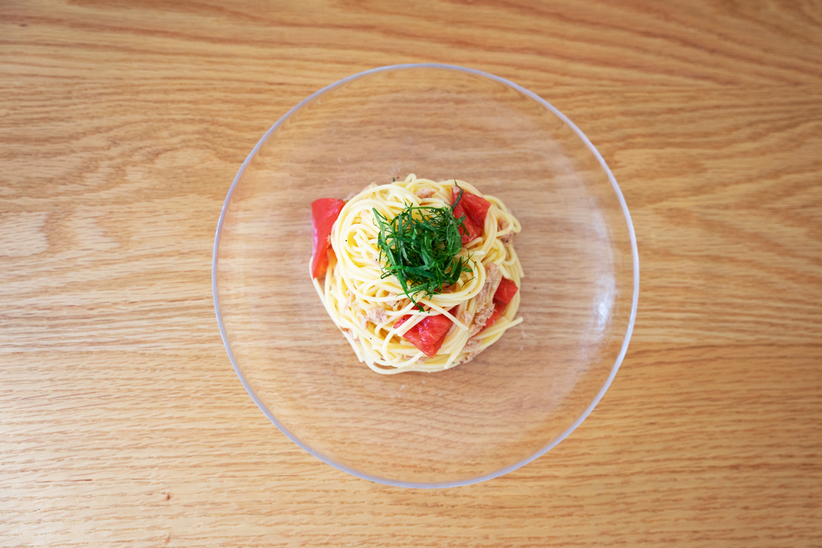 TCトマトの冷製パスタ