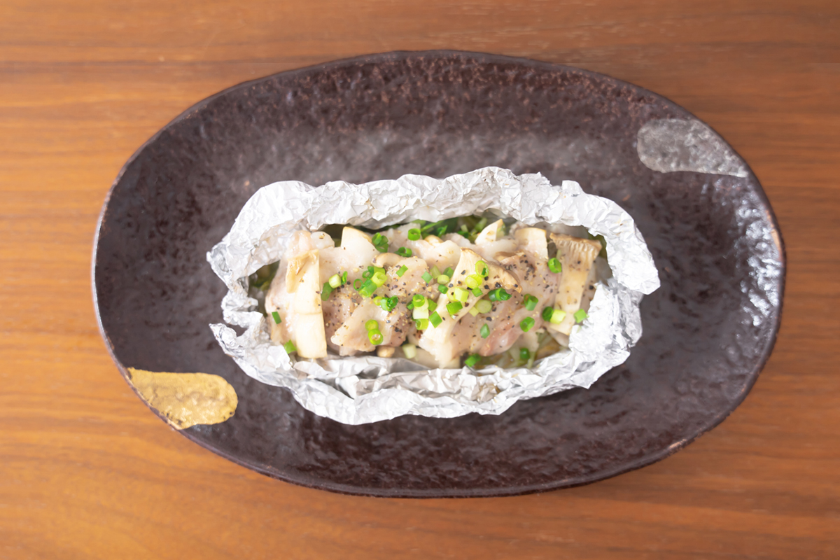 豚肉ときのこのホイル焼き