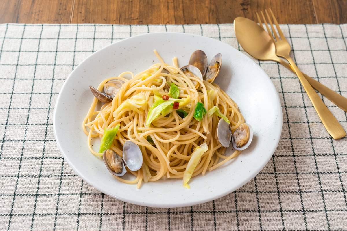 あさりとキャベツのパスタ